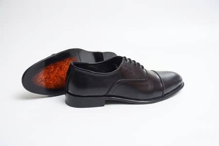Premium Genuine Leather Black Oxford Formal Shoes – Men's Cap Toe Dres