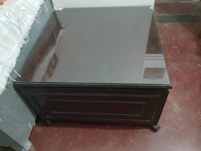 Glass Top wooden Coffee Table