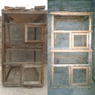 Wooden Bird Cage / Kabootar Cage - Strong & Spacious