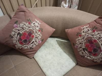It's a L shaped 6 seater sofa in brown color in a very discounted cost
