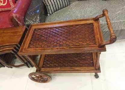 wooden tea trolley