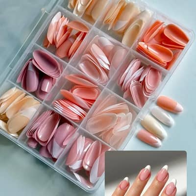 French Tip nails 144 pcs Nude shades box