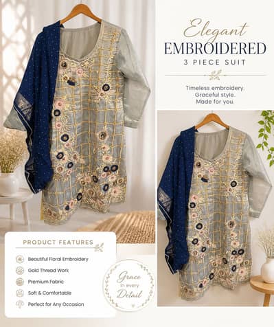 3pc fancy party wear dress