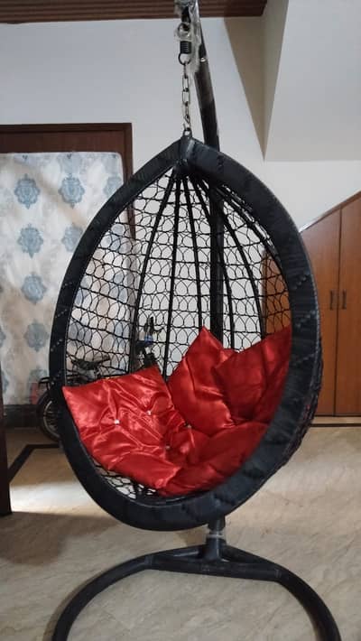 Premium Single Swing Chair with Stand and Cushion