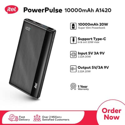 itel 10000mAh Power Bank A1420 | 22.5W Fast Charging 