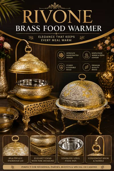 Antique Gold & Silver Plated Buffet Dish Holder - Brand New