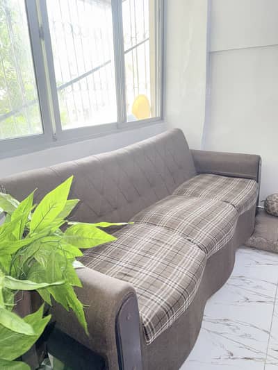 Used Brown Fabric Sofa Set – Well Maintained | Comfortable & Sturdy