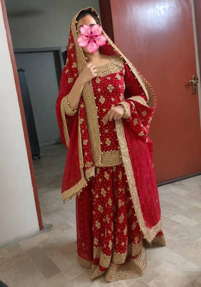 bridal sharara worn once urgent sell