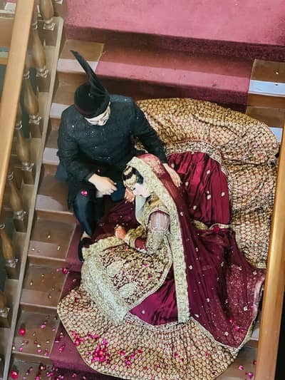 Bridal Maroon Lehnga for barat