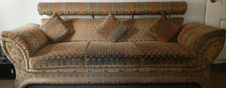 Brown 7 Seater Jacquard Sofa Set with Master Molty Foam