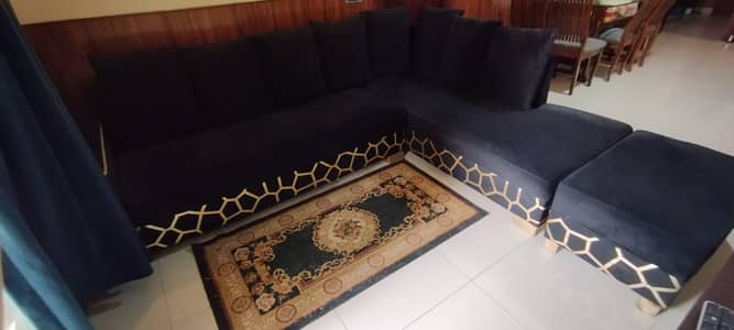L Shape Sofa Set | 8 Cushions | Good Condition