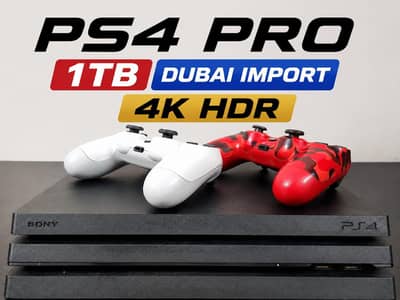 PS4-Pro, 1-TB, DUBAI-IMPORT, 3 Games Any
