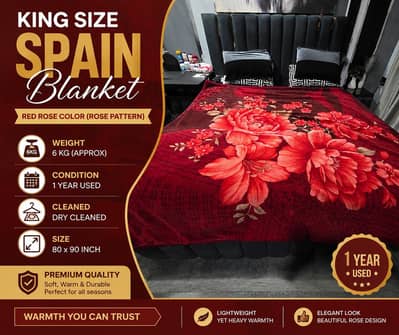 King Size Spain Blanket – 6KG | Red Rose Color 80x90Incj
