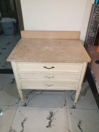 2 Wooden Chest of Drawers (With Marble Top)