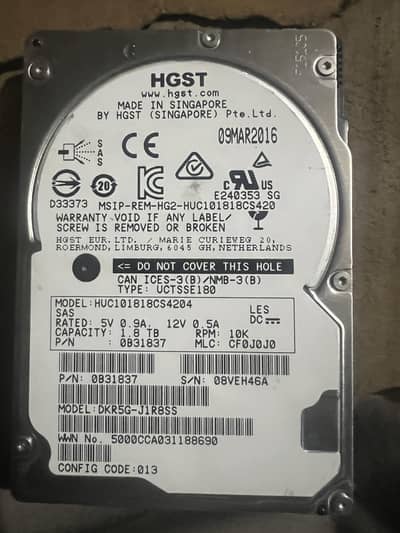 hard drive 1.8 tb 10k rpm hdd v8