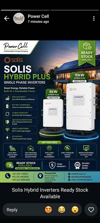 Solis Hybrid inverters Available 6kW To 50kw