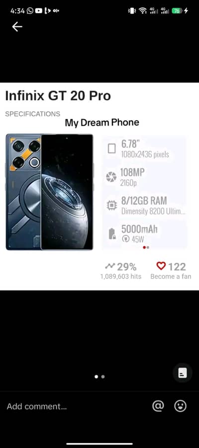 Infinix GT 20 Pro[Exchange possible]