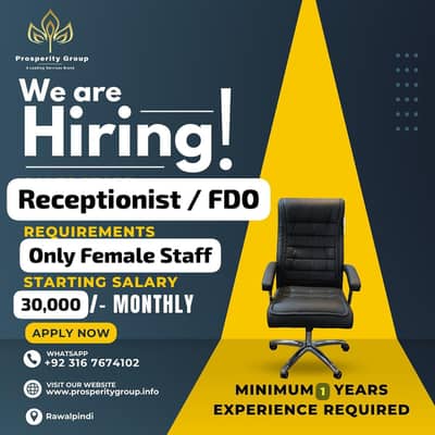 Female Front Desk Officer & Customer Services