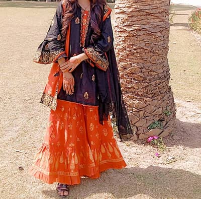 kurti with garara and vasecoat