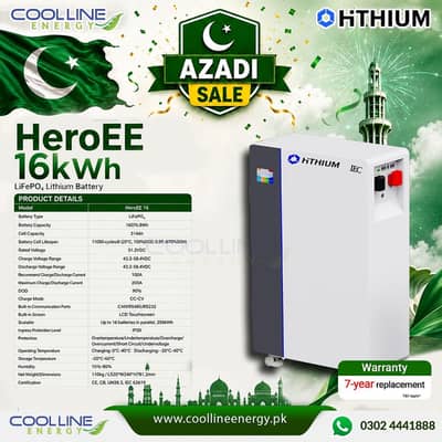 Hithium 16kw 51.2V 314Ah Lithium ion Battery / 7 year warranty