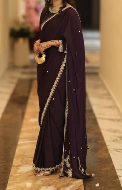 Elegant Silk Embellished Saree – Designer Look| In 3 colours