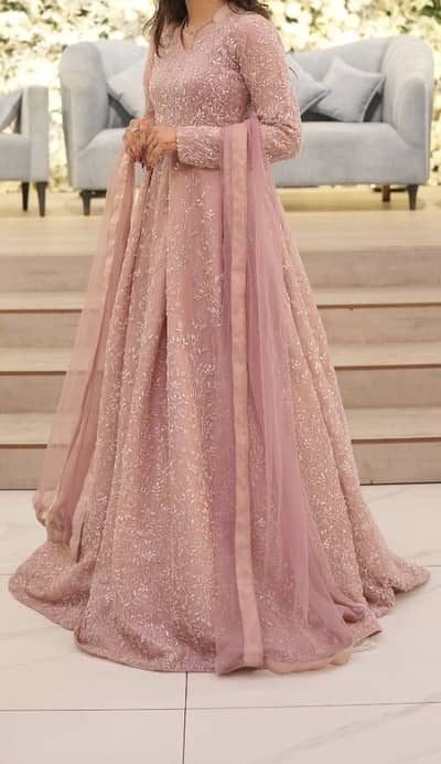 Luxury Formal Gown | Fully Fitted |In baby pink and purple colour