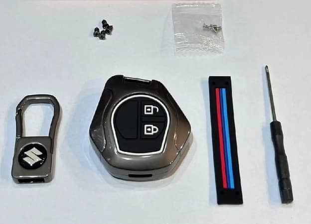 Car Suzuki Fronx Metal Keycover With Silicone Case With Screwdriver