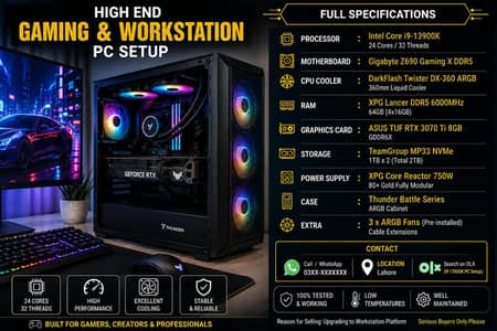 High-End Gaming & Workstation PC | i9-13900K | RTX 3070 Ti | 64GB DDR5