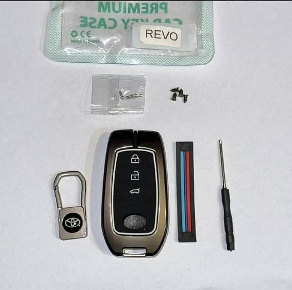 Car Toyota Revo Metal Keycover With Silicone Case With Screwdriver