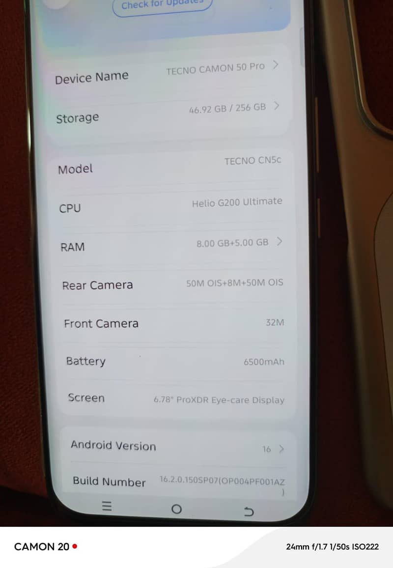 Tecno Camon 50pro 3