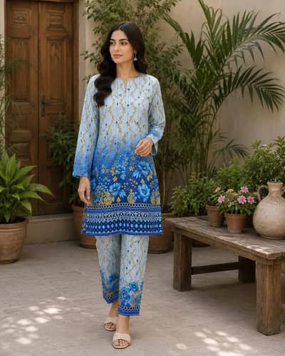 Moonlight cotton 3 piece print suit premium Quality in unstitched
