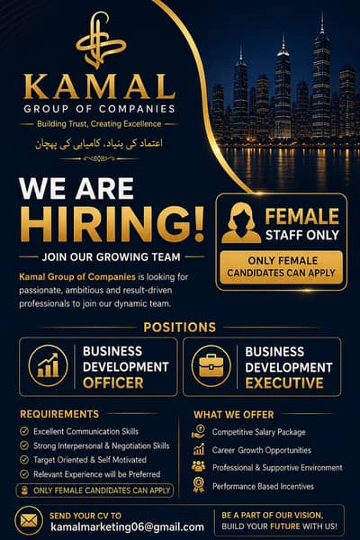 Hiring Female Business Development Officers & Executives