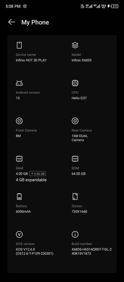 Infinix Hot 30 Play