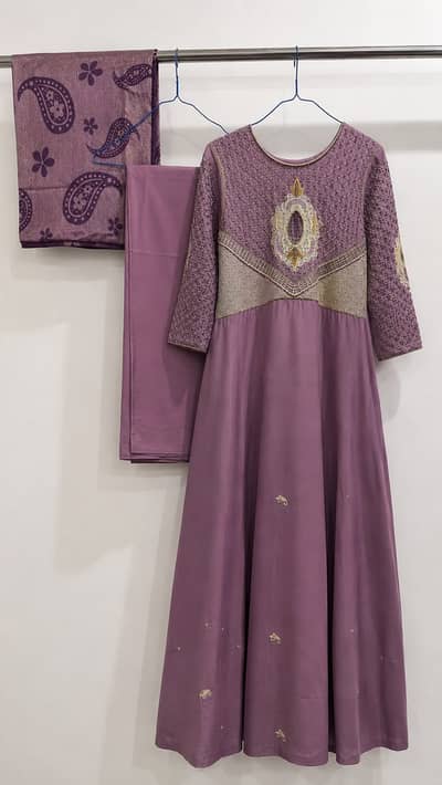 Elegant Lavender Maxi Dress | Wedding & Party Wear