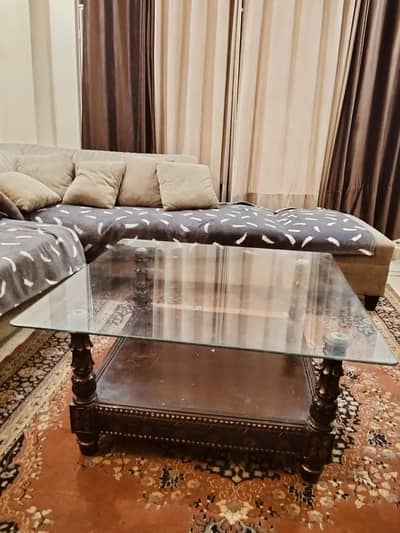 used glass top coffee table in good condition