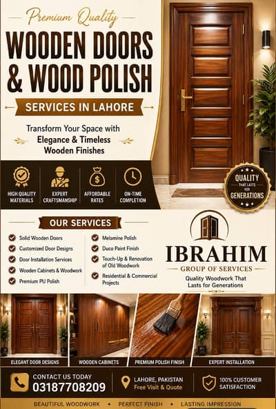 Wooden polish work services,specialized in doors kitchen anfurnipolis