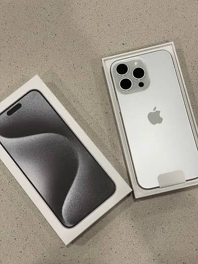 Apple iPhone 15 Pro Max white titanium Non PTA Jv with complete box