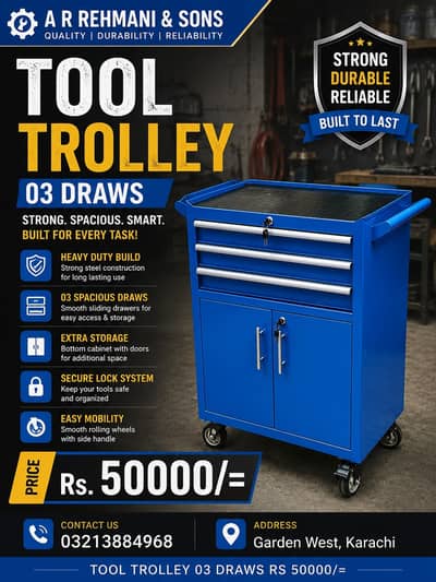 Tool trolley 03 draw, New & Heavy Duty Tool Trolley Available For Sale