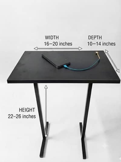 Modern Matte Black C-Shaped Side Table