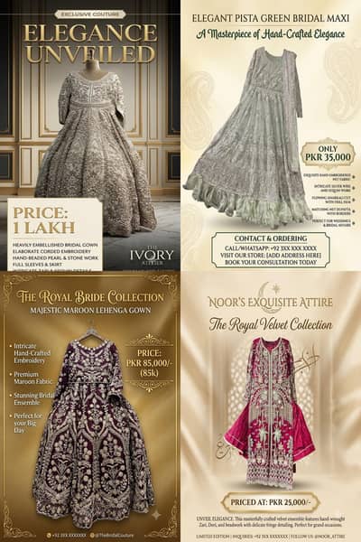 Heavy embellished bridal and party wear gown/Multiple design available