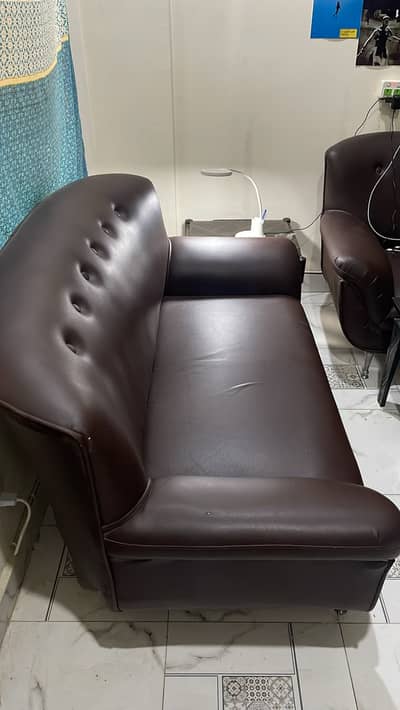 Urgent Selling | leatherite 4 seater sofa with table for sale (2+1+1)