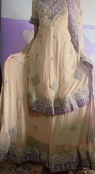 Luxury Bridal Sharara with Heavy Dupatta – Walima Wear