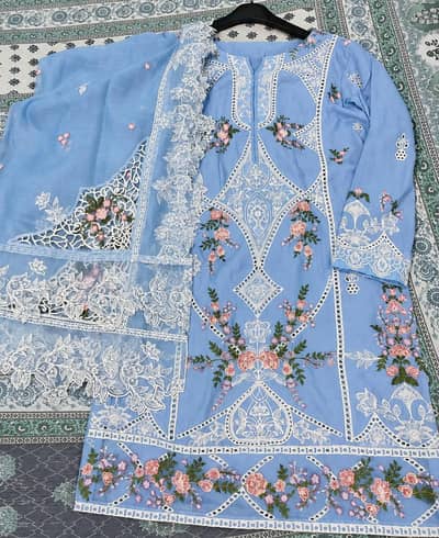 lawn suit with khadi net dupat for sale