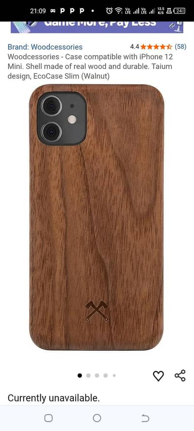 iPhone 12 Mini (Walnut Wood Cade)