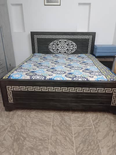 bed with side tables in neat condition for sale only in 20000