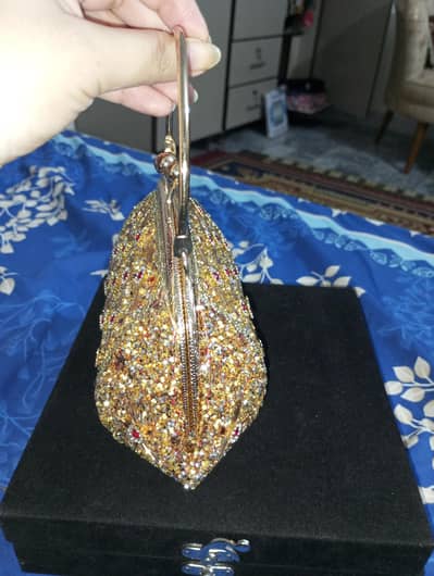 Bridal Golden Clutch Bag – Used Once | Wedding Purse