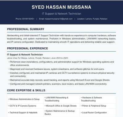 IT Support & Network Technician