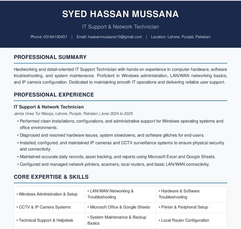 IT Support & Network Technician 0