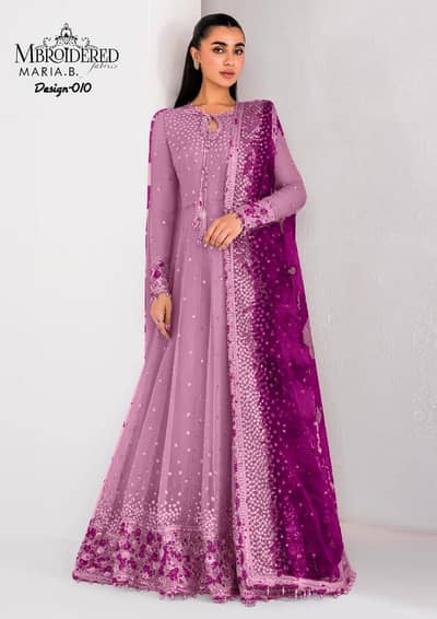 Maria. B Embroidered unstitched 3pc heavy fancy