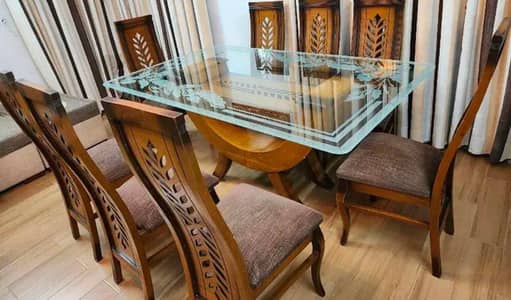 Eight chairs dining table